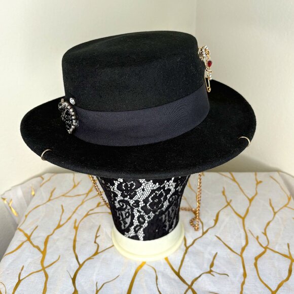 Black Boater Hat main image 5